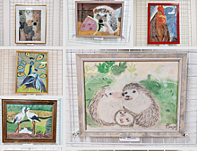 В арт-кластере «Восток» открылась выставка рисунков художника из Перова «Радуйся жизни со мной»