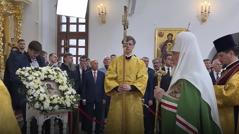 Патриарх Кирилл освящает храм Вознесения Господня в Тобольске. ВИДЕО