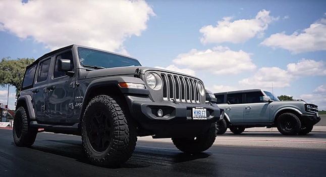 Что быстрее: Ford Bronco объемом 2,3 литра или Jeep Wrangler объемом 3,6 литра?