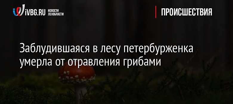 Заблудившаяся в лесу петербурженка умерла от отравления грибами