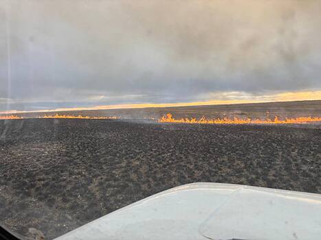 Горит степь между Орском и Гаем