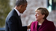 Обаму и Меркель заметили в веселом настроении после ужина в Берлине