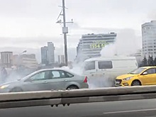 Автомобиль загорелся около Лефортовского тоннеля в Москве