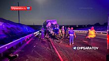 Опубликовано видео с места смертельной аварии с автобусом под Саратовом