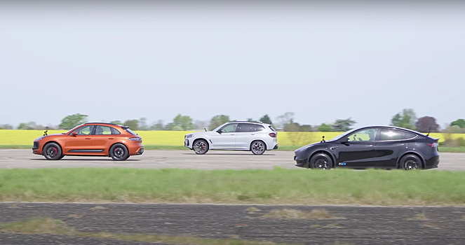 BMW X3 M40d, Porsche Macan GTS и Tesla Model Y сравнили в гонке по прямой