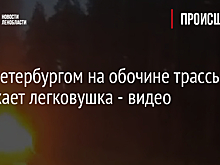 Под Петербургом на обочине трассы полыхает легковушка - видео