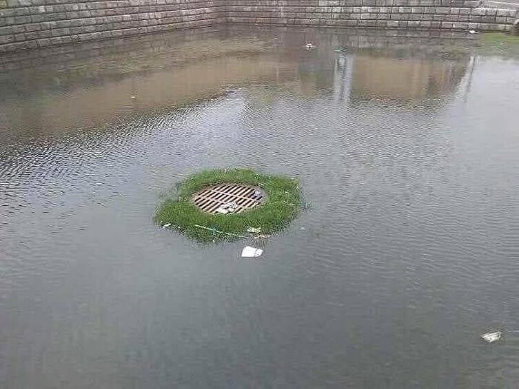 Лучшее место для водостока.