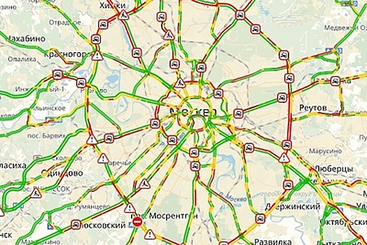 Москва встала в восьмибалльных пробках