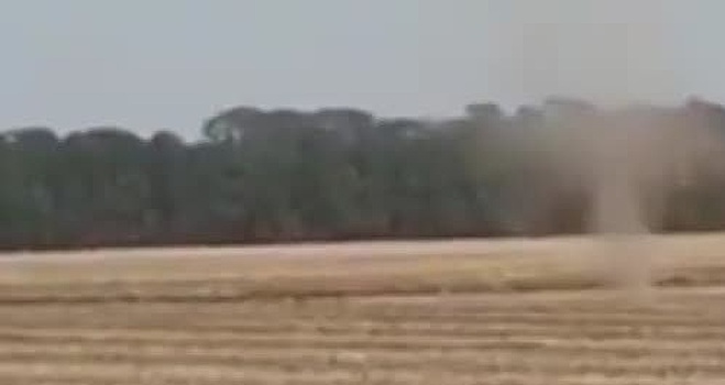 Пылевой "смерч" в поле Краснодарского края попал на видео