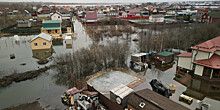 Почти половина города Кульсары на западе Казахстана оказалась под водой