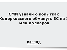 СМИ узнали о попытках Ходорковского обмануть ЕС на 1 млн долларов