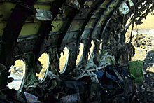Появились фото сгоревшего Sukhoi Superjet 100