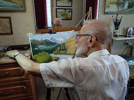 Саратовский военный пенсионер рисует маслом