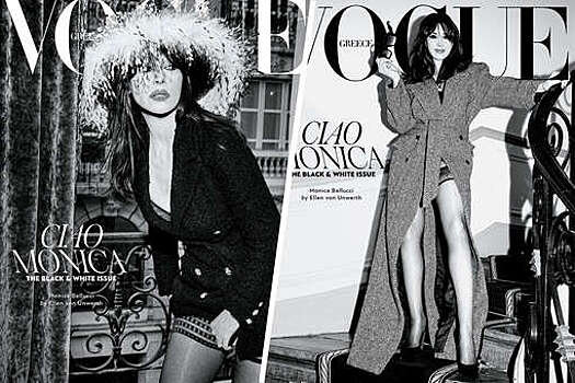 58-летняя Беллуччи показала ноги в чулках на обложке Vogue