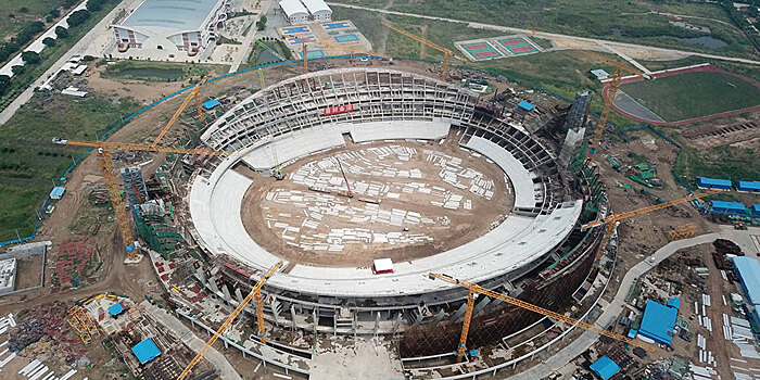 Благодаря помощи КНР завершено строительство несущей конструкции государственного спортивного стадиона Камбоджи