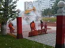 В центре Самары из-за коммунальной аварии провалился асфальт