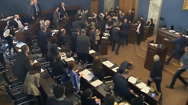 Грузинские депутаты подрались при обсуждении закона об иноагентах