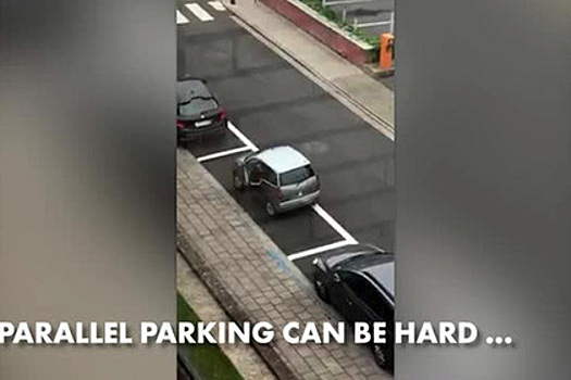 Мучительная парковка бельгийки на маленькой машине попала на видео