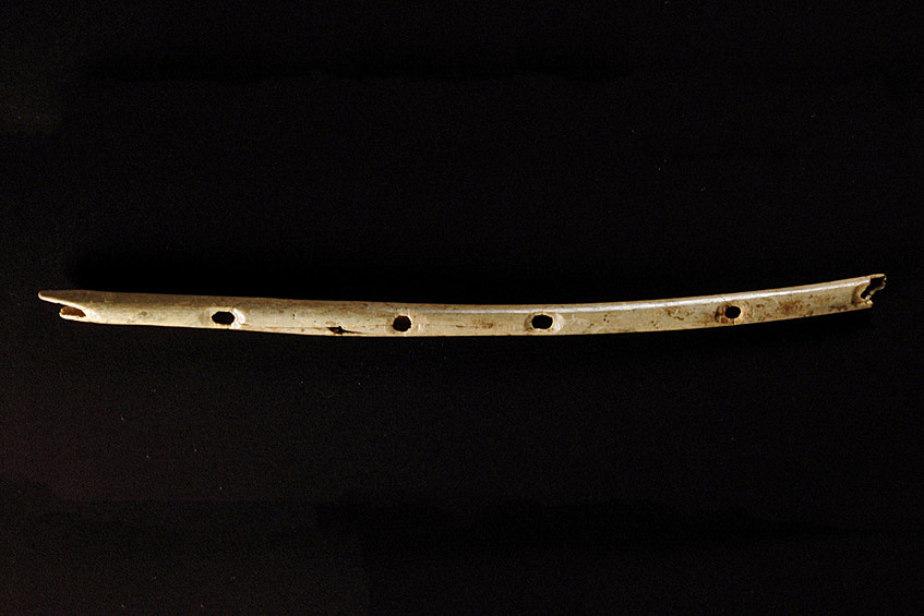 40000 лет. Эта древняя флейта из кости грифа была обнаружена в Германии
