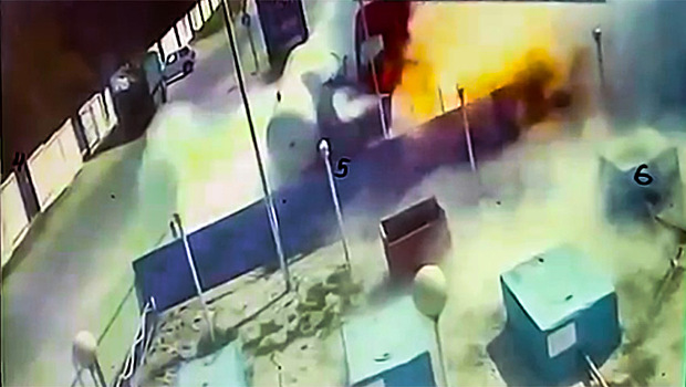 Взрыв АЗС под Новороссийском попал на видео