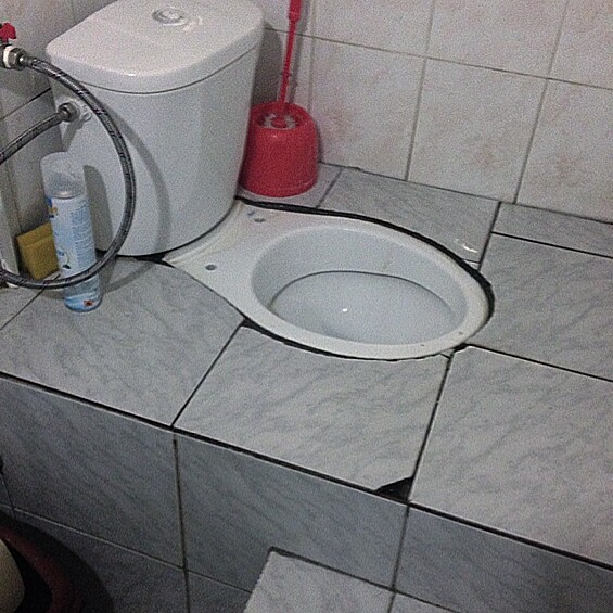 Классический, воспетый во многих мемуарах и дорожных заметках российский туалет типа "очко". 