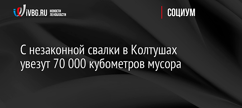 С незаконной свалки в Колтушах увезут 70 000 кубометров мусора