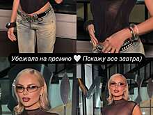 Певица Ханна пришла на премию в полупрозрачном топе и джинсах