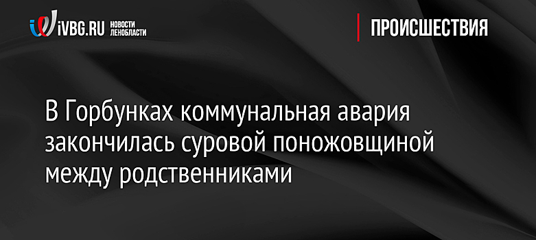 В Горбунках коммунальная авария закончилась суровой поножовщиной между родственниками