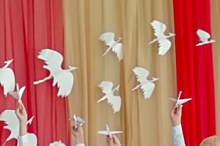 Во Владивостоке научили белых журавлей летать