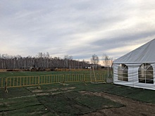 В Омске для мобилизованных организовали футбольное поле