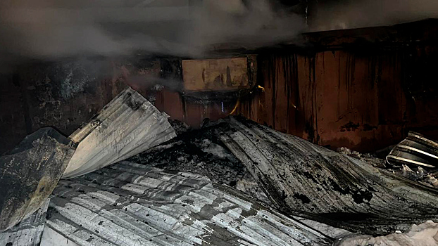 При пожаре в дачном доме в Ноябрьске пострадал мужчина. ВИДЕО