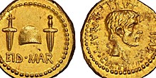 Редчайшую монету, посвященную убийству Юлия Цезаря, выставили на аукцион