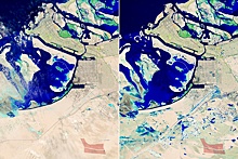 NASA опубликовало спутниковые снимки Дубая и Абу-Даби до и после наводнения