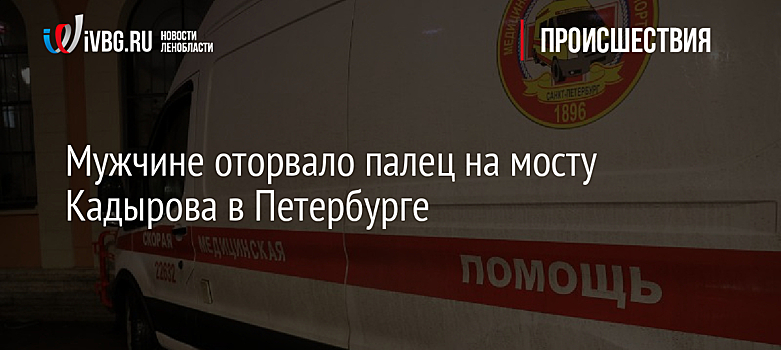 Мужчине оторвало палец на мосту Кадырова в Петербурге