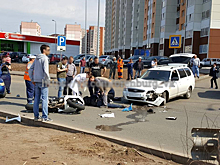 На Транспортной в Оренбурге «Лада» сбила мотоциклиста