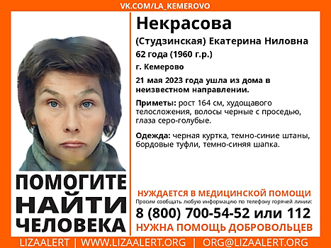 Пожилая кемеровчанка бесследно исчезла