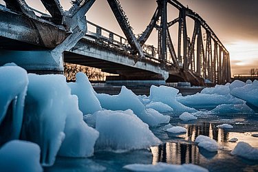 В Хабаровском крае разрушило мост в поселении во время ледохода