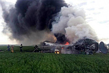 Появилось видео загоревшегося в Саратовской области Ан-26
