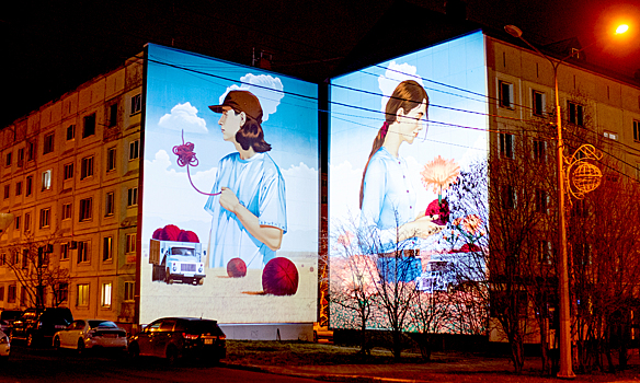 Паблик-арт-программа «Взгляды» разукрасила Южно-Сахалинск