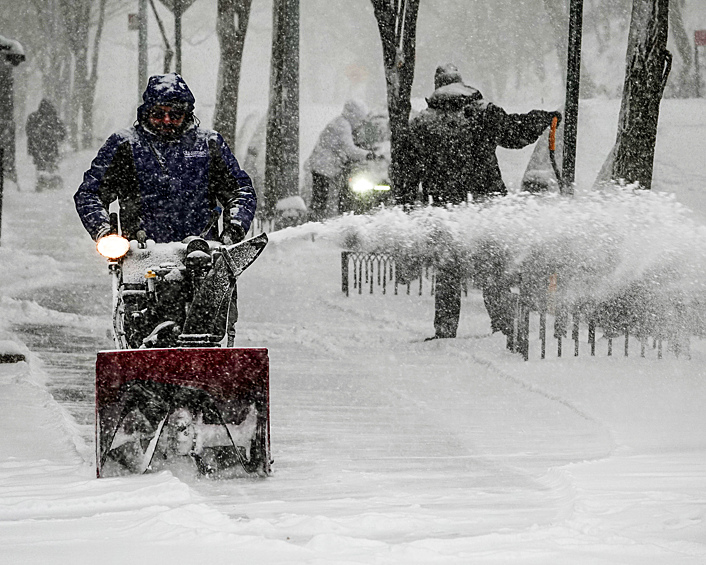Уборка снега в Нью-Йорке