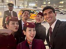 Прилетевший в Россию иностранный бортпроводник впервые увидел снег и снял реакцию на видео