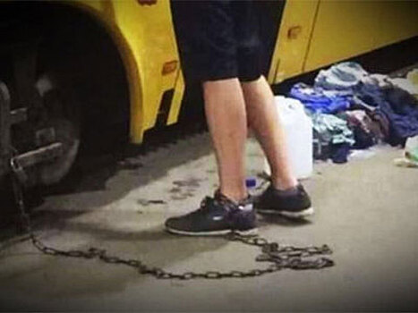 В Польше из-за граффити украинца посадили на цепь и заставили отмывать трамвай