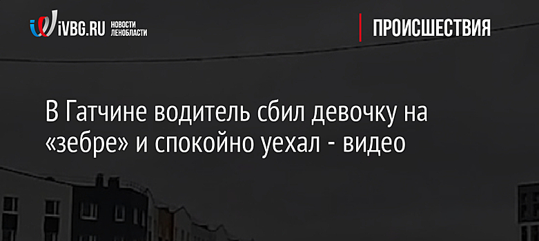 В Гатчине водитель сбил девочку на «зебре» и спокойно уехал - видео