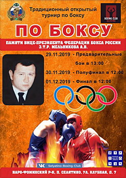 Боксерский турнир памяти Александра Мельникова пройдет в Селятино
