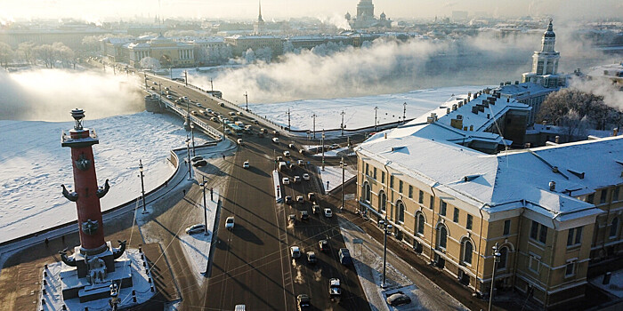 Старинные львы вернулись на Дворцовый мост в Петербурге