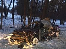 Иномарка превратилась в груду металла после ДТП с деревом в Башкирии