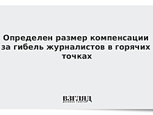 Определен размер компенсации за гибель журналистов в горячих точках