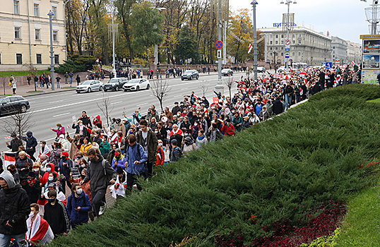 Очередной день протестов в Белоруссии завершился задержаниями