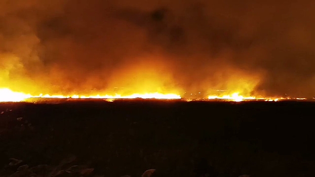 Сильный пожар произошел под Анапой