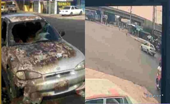 Женщина спасла жизнь и покинула салон объятой пламенем легковушки